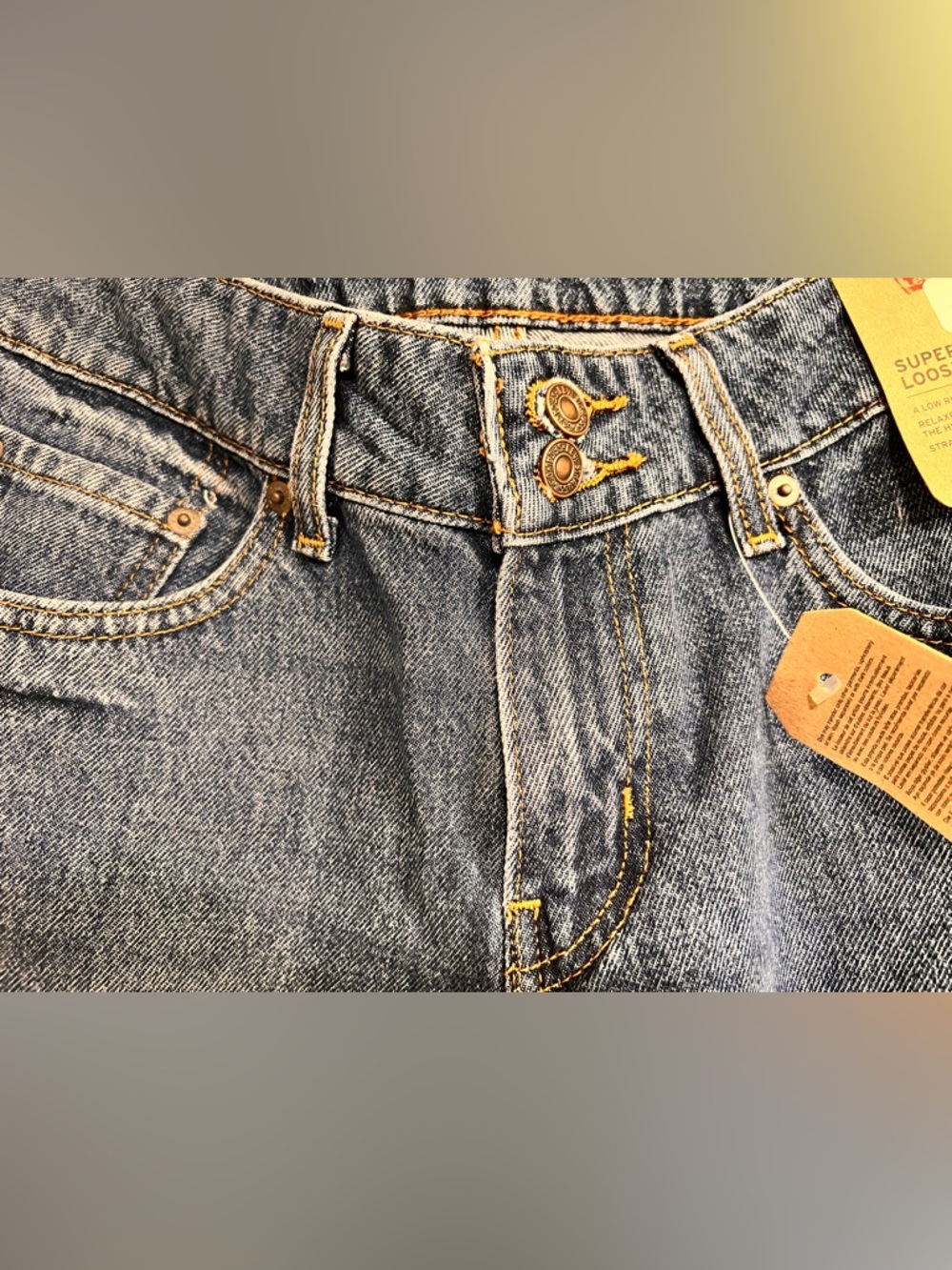 Levi's Superlow Loose Wide-Leg Jeans in Medium Blue Wash - Picture 4 of 8